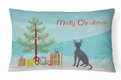 Peruvian Hairless - Christmas Tree Dog Art Canvas Fabric Decorative Pillow Style 2