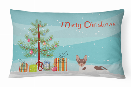 Toy Fox Terrier - Christmas Tree Dog Art Canvas Fabric Decorative Pillow Style 2