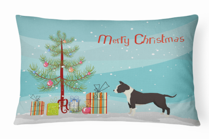 Staffordshire Bull Terrier 1 - Christmas Tree Dog Art Canvas Fabric Decorative Pillow Style 2