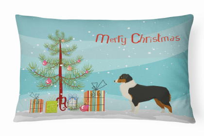 Australian Shepherd 1 - Christmas Tree Dog Art Canvas Fabric Decorative Pillow Style 2