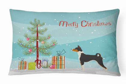 Basenji 1 - Christmas Tree Dog Art Canvas Fabric Decorative Pillow Style 2