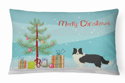 Border Collie - Christmas Tree Dog Art Canvas Fabric Decorative Pillow Style 2