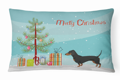 Dachshund 1 - Christmas Tree Dog Art Canvas Fabric Decorative Pillow Style 2