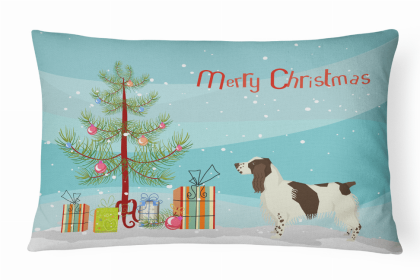 English Springer Spaniel 1 - Christmas Tree Dog Art Canvas Fabric Decorative Pillow Style 2