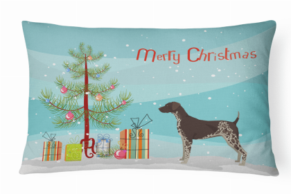 German Shorthaired Pointer 1 - Christmas Tree Dog Art Canvas Fabric Decorative Pillow Style 2