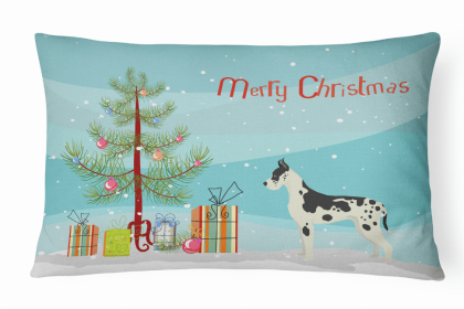 Great Dane 1 - Christmas Tree Dog Art Canvas Fabric Decorative Pillow Style 2