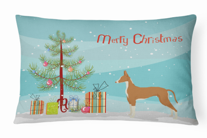 Ibizan Hound - Christmas Tree Dog Art Canvas Fabric Decorative Pillow Style 2