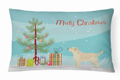 Labrador Retriever - Christmas Tree Dog Art Canvas Fabric Decorative Pillow Style 2