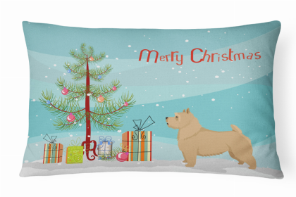 Norwich Terrier - Christmas Tree Dog Art Canvas Fabric Decorative Pillow Style 2