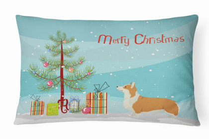 Corgi - Pembroke 1 - Christmas Tree Dog Art Canvas Fabric Decorative Pillow Style 2