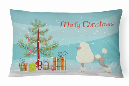 Poodle 1 - Christmas Tree Dog Art Canvas Fabric Decorative Pillow Style 2