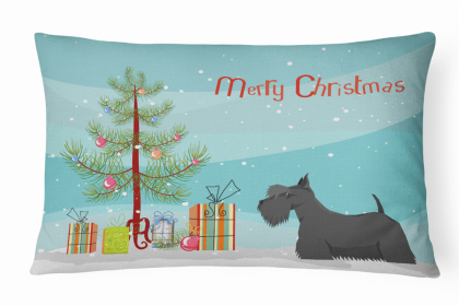 Scottish Terrier 1 - Christmas Tree Dog Art Canvas Fabric Decorative Pillow Style 2