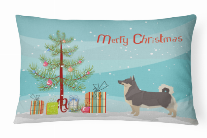 Swedish Vallhund - Christmas Tree Dog Art Canvas Fabric Decorative Pillow Style 2