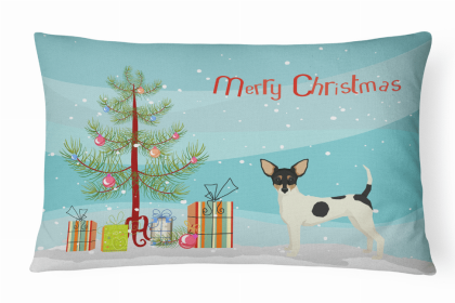 Fox Terrier - Toy - Christmas Tree Dog Art Canvas Fabric Decorative Pillow Style 2