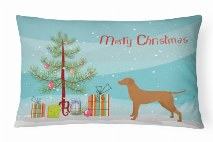 Vizsla - Christmas Tree Dog Art Canvas Fabric Decorative Pillow Style 2