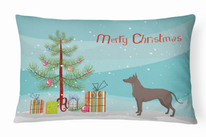 Mexican Hairless - Christmas Tree Dog Art Canvas Fabric Decorative Pillow Style 2