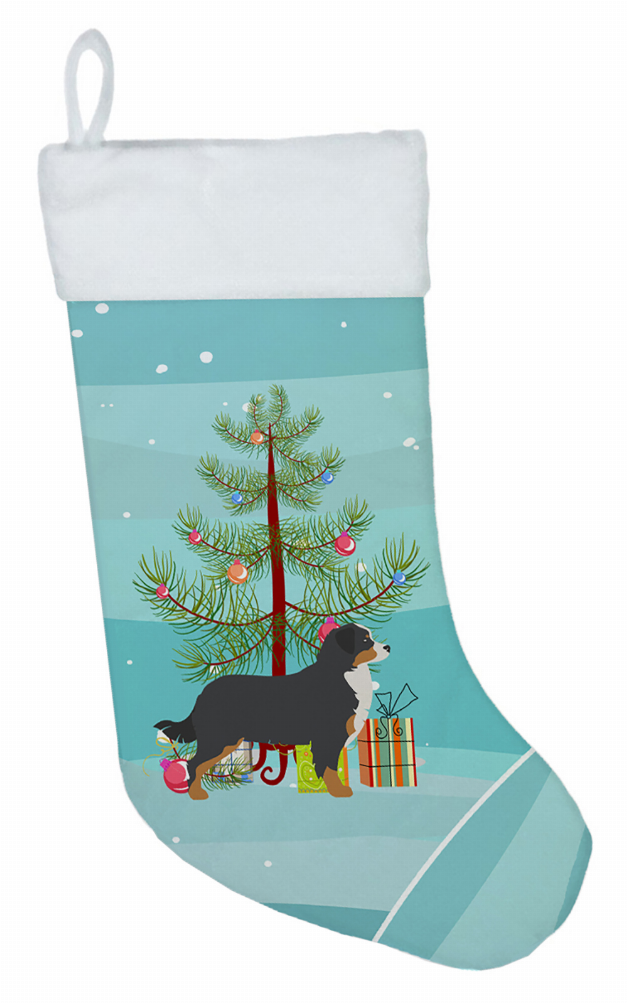 Bernese Mountain Dog 1 and Christmas Tree Stocking