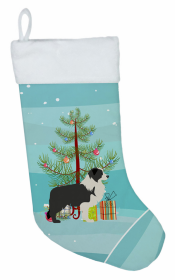 Border Collie - Black and White 1 - and Christmas Tree Stocking