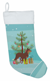 Australian Kelpie Dog and Christmas Tree Stocking