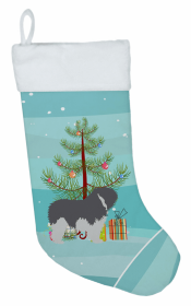 Polish Lowland Sheepdog and Christmas Tree Stocking