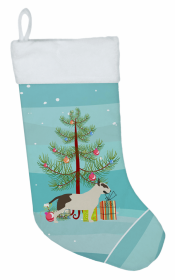 Bull Terrier 1 and Christmas Tree Stocking