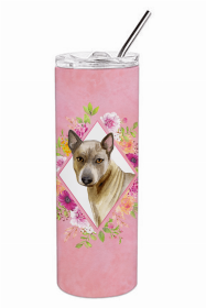 Thai Ridgeback Pink Flowers Double Walled Stainless Steel Travel Mug