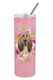 Bloodhound Pink Flowers Double Walled Stainless Steel Travel Mug