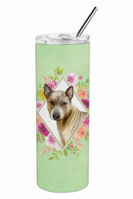 Thai Ridgeback Green Flowers Double Walled Stainless Steel Travel Mug