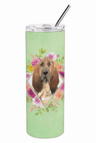 Bloodhound Green Flowers Double Walled Stainless Steel Travel Mug