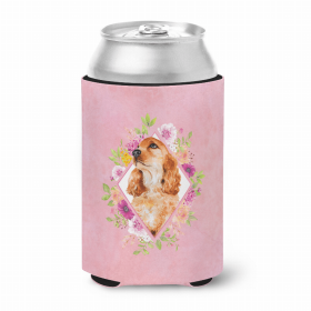 Cocker Spaniel #2 Pink Flowers Portrait Can Hugger