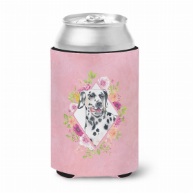 Dalmatian Style #1 Pink Flowers Portrait Can Hugger