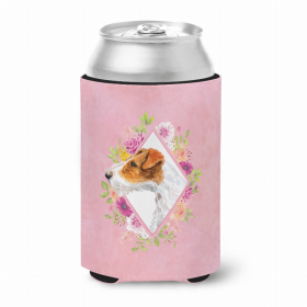 Jack Russell Terrier #2 Style #1 Pink Flowers Portrait Can Hugger