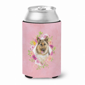 German Shepherd #1 Pink Flowers Portrait Can Hugger