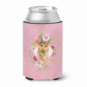 German Shepherd #2 Pink Flowers Portrait Can Hugger