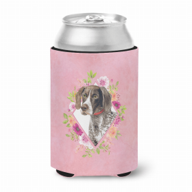 German Shorthaired Pointer Pink Flowers Portrait Can Hugger