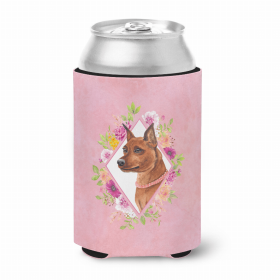 Min Pin Pink Flowers Portrait Can Hugger