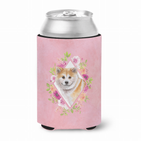 Shiba Inu Pink Flowers Portrait Can Hugger