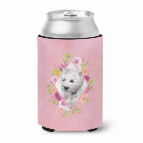 West Highland White Terrier Style#1 Pink Flowers Portrait Can Hugger