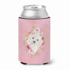 West Highland White Terrier Style #2 Pink Flowers Portrait Can Hugger