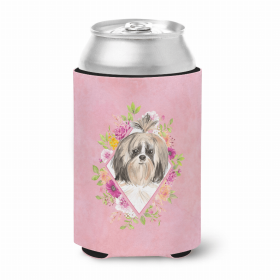 Shih Tzu Style #2 Pink Flowers Portrait Can Hugger