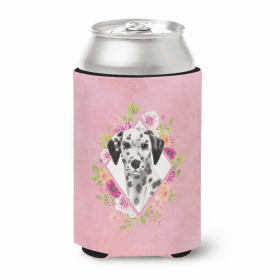 Dalmatian Style #2 Pink Flowers Portrait Can Hugger