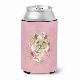 Cairn Terrier Pink Flowers Portrait Can Hugger