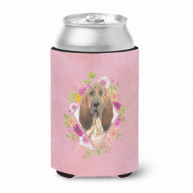 Bloodhound Pink Flowers Portrait Can Hugger