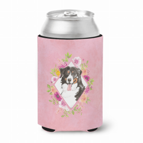 Bernese Mountasin Dog Style #2 Pink Flowers Portrait Can Hugger