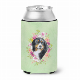 Bernese Mountain Dog Green Flowers Portrait Can Hugger