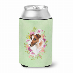 Jack Russell Terrier Green Flowers Portrait Can Hugger