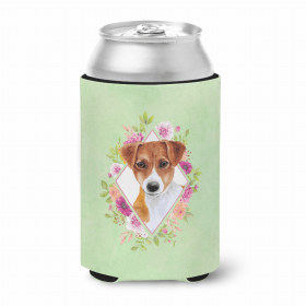 Jack Russell Terrier #23 Green Flowers Portrait Can Hugger