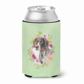 German Shorthaired Pointer Green Flowers Portrait Can Hugger