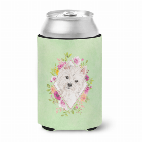 West Highland White Terrier 3 Green Flowers Portrait Can Hugger