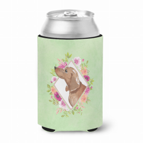 Dachshund Green Flowers Portrait Can Hugger